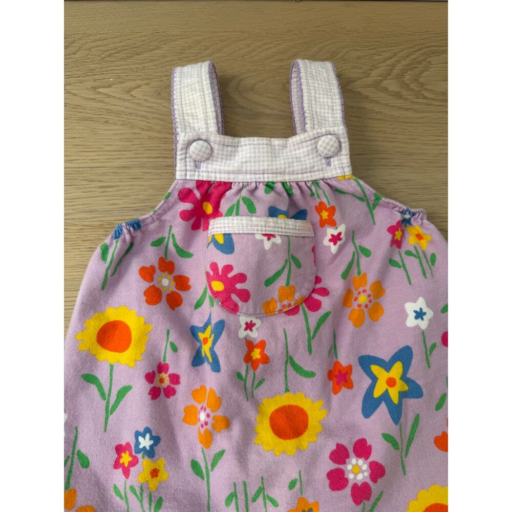 The Limited Vintage 90s Retro Purple Floral Romper with Gingham Trim - Picture 2 of 5